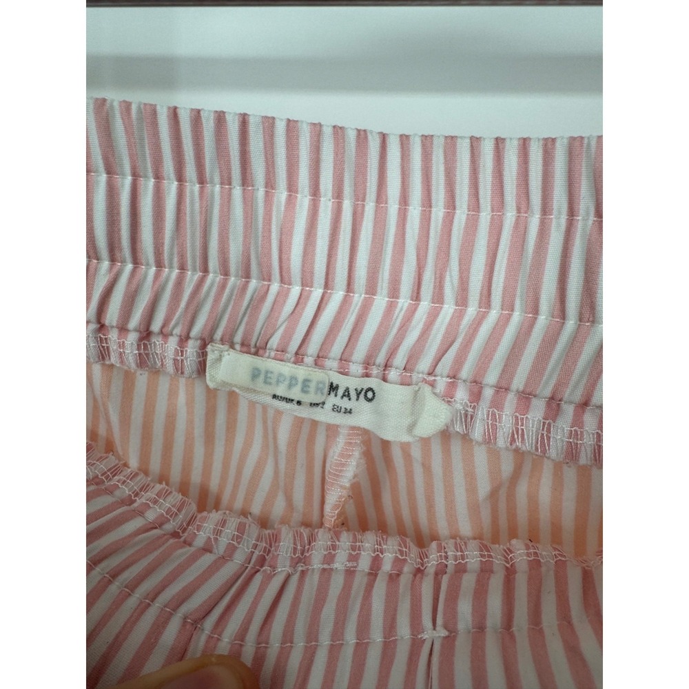 NWT Peepermayo Shorts Women's 4 Red White Striped 100% Cotton Drawstring Classic - Picture 11 of 12